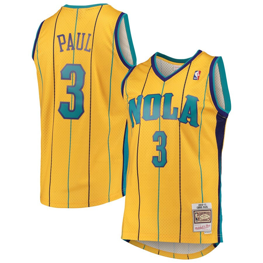 Men's New Orleans Hornets Chris Paul Mitchell & Ness Yellow product image 1