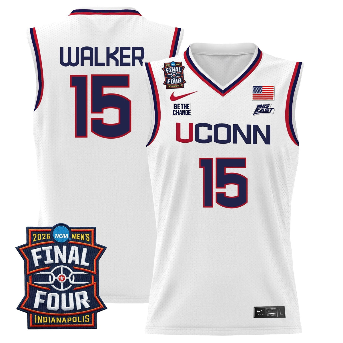 UCONN 2026 Final Four Patch Basketball Jersey - Stitched product image 7