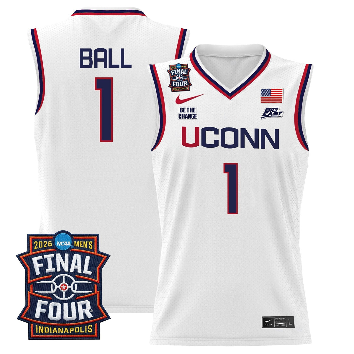 UCONN 2026 Final Four Patch Basketball Jersey - Stitched product image 5