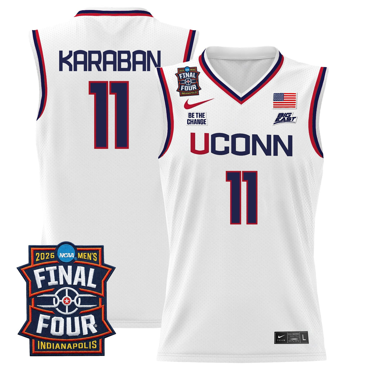 UCONN 2026 Final Four Patch Basketball Jersey - Stitched product image 1