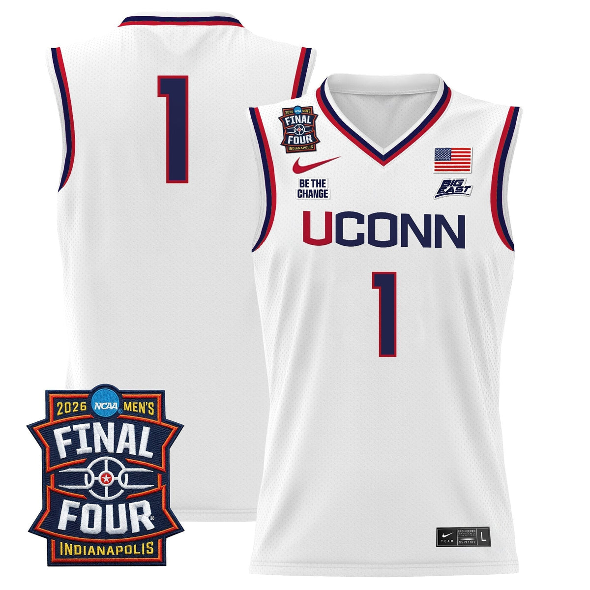 UCONN 2026 Final Four Patch Basketball Jersey - Stitched product image 9