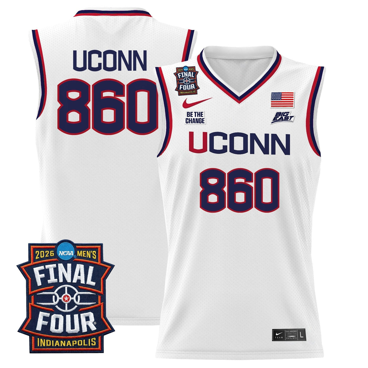 UCONN 2026 Final Four Patch Basketball Jersey - Stitched product image 2