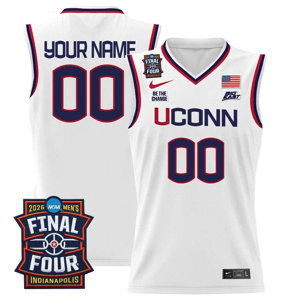 UCONN 2026 Final Four Patch Custom Basketball Jersey product image 1