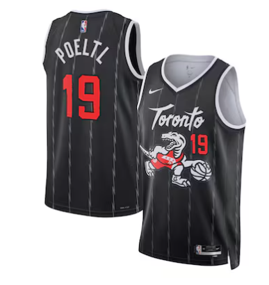Jakob Poeltl Toronto Raptors Unisex 2025/26 Jersey - Black product image 1