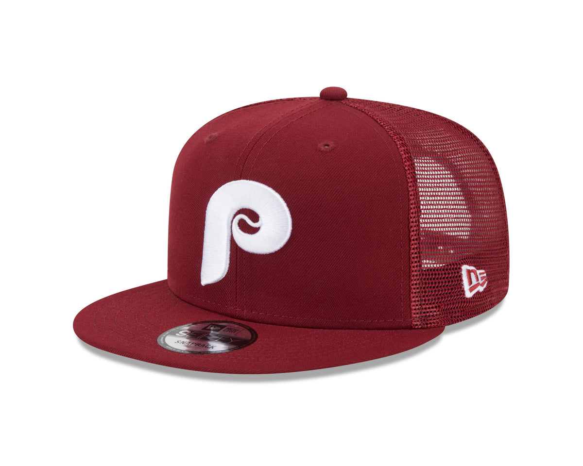 Philadelphia Phillies MLB New Era Men Burgundy 9Fifty Cooperstown Trucker Snapback product image 1, provided for visual