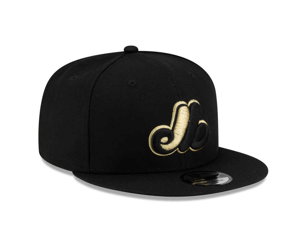 Montreal Expos MLB New Era Men Black/Gold 9Fifty Cooperstown Snapback product image 7, provided for visual reference and