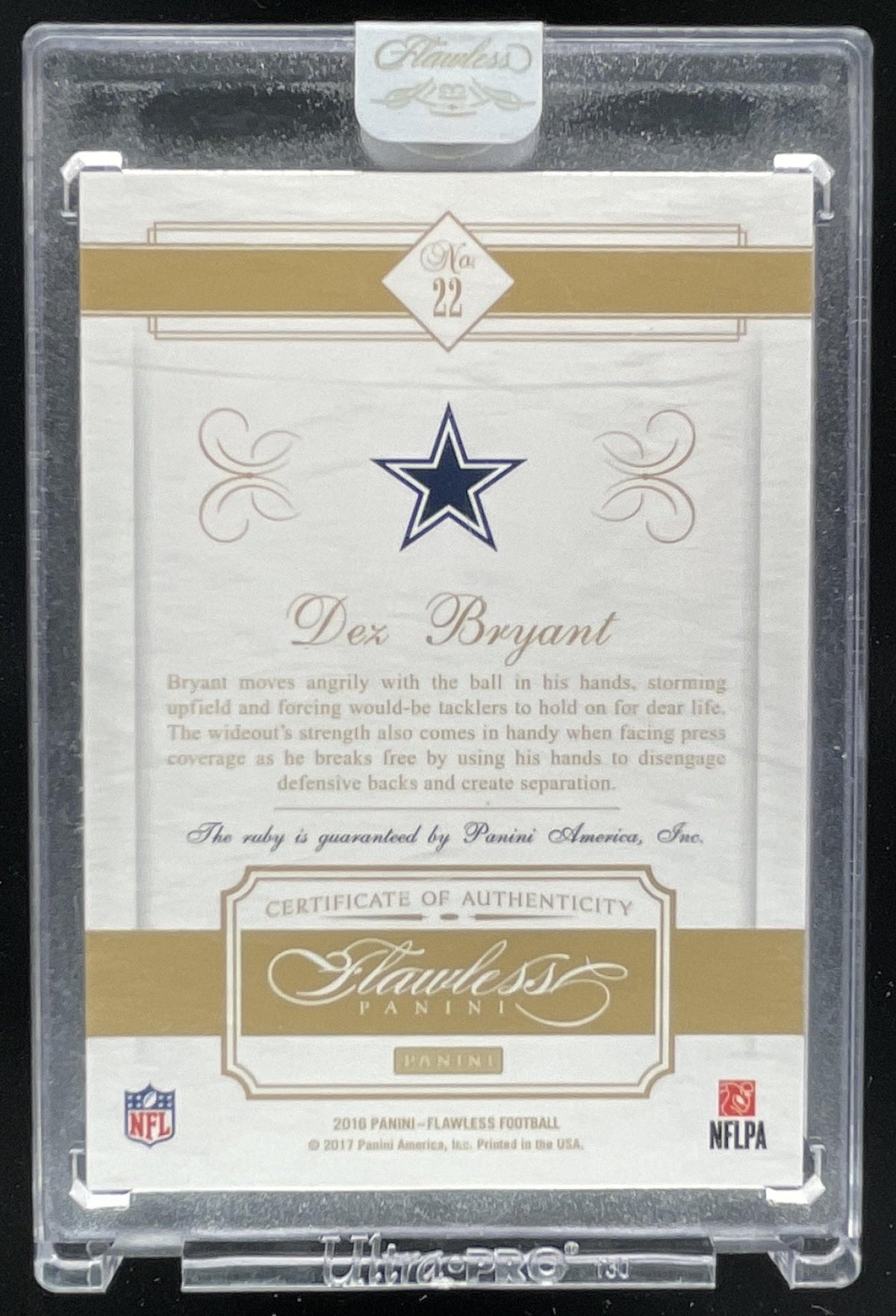 2016 Panini Flawless Ruby #22 Dez Bryant /15 product image 2, provided for visual reference and product detail review