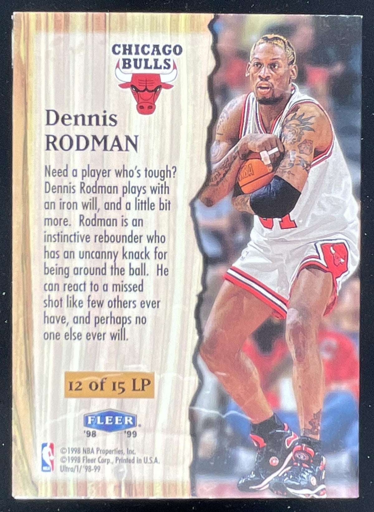 1998-99 Fleer Ultra Leading Performers #12 LP Dennis Rodman product image 2, provided for visual reference and product