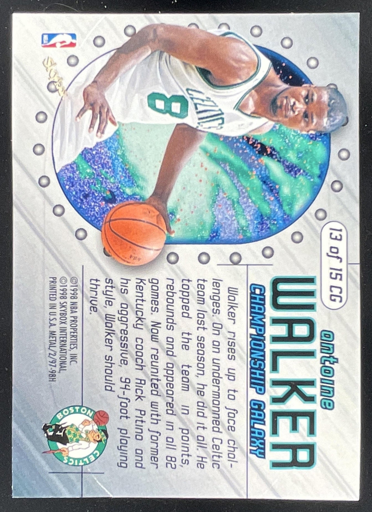 1997-98 Skybox Metal Universe Championship Galaxy #13 CG Antoine Walker product image 2, provided for visual reference and
