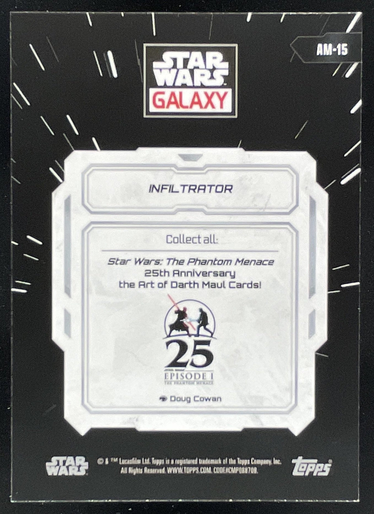 2024 Topps Chrome Star Wars Galaxy Menace Art of Darth Maul #AM-15 Infiltrator product image 2, provided for visual