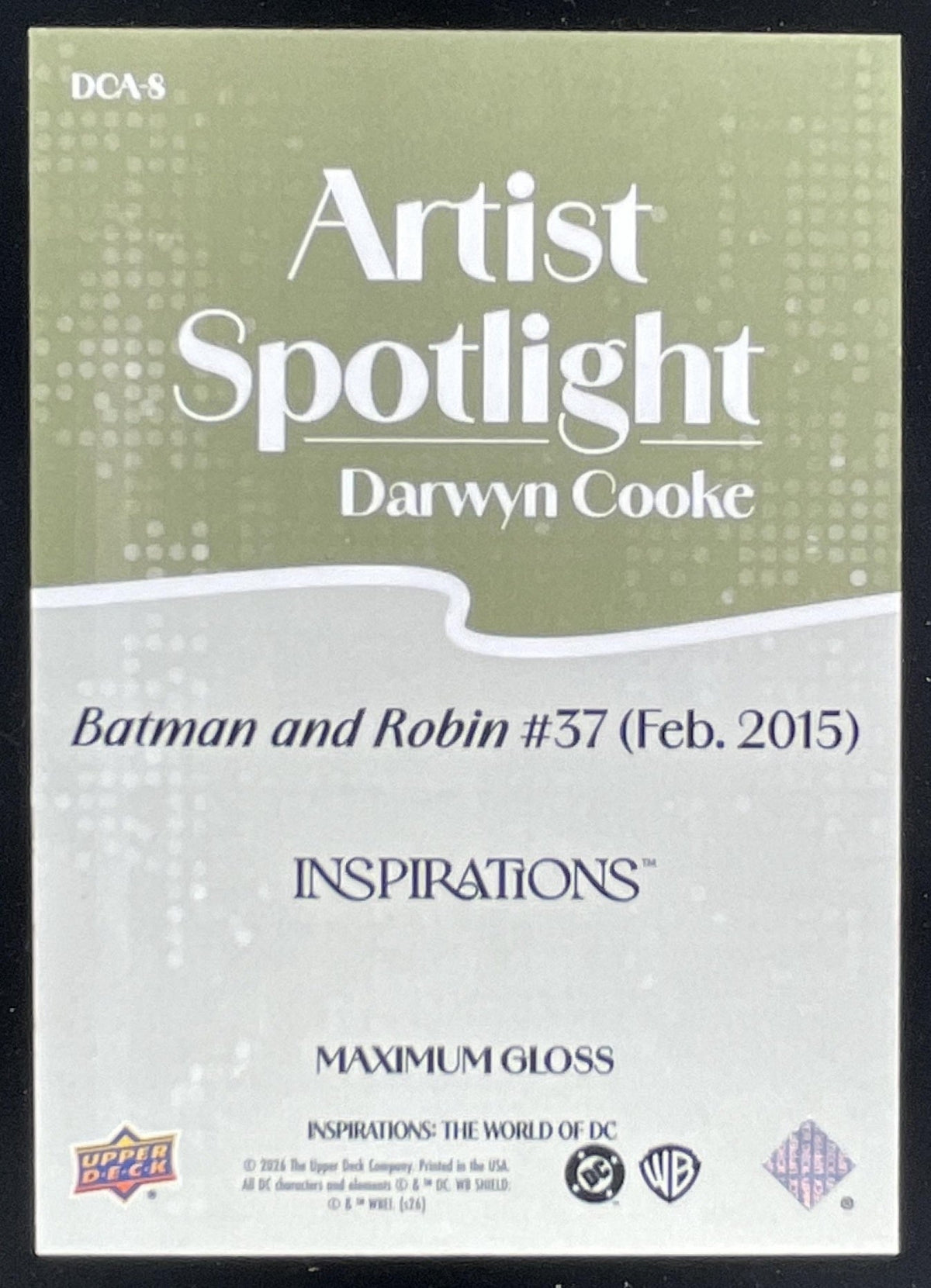 2026 UD Inspirations World DC Artist Darwyn Cooke Maximum Gloss Batman & Robin product image 2, provided for visual