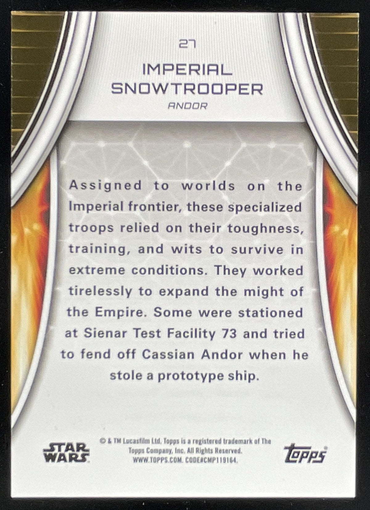 2025 Topps Star Wars Masterwork Green #27 Imperial Snowtrooper /99 product image 2, provided for visual reference and