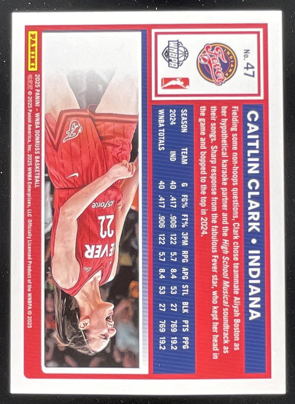 2025 Panini Donruss WNBA Teal Laser #47 Caitlin Clark /125 product image 2, provided for visual reference and product detail