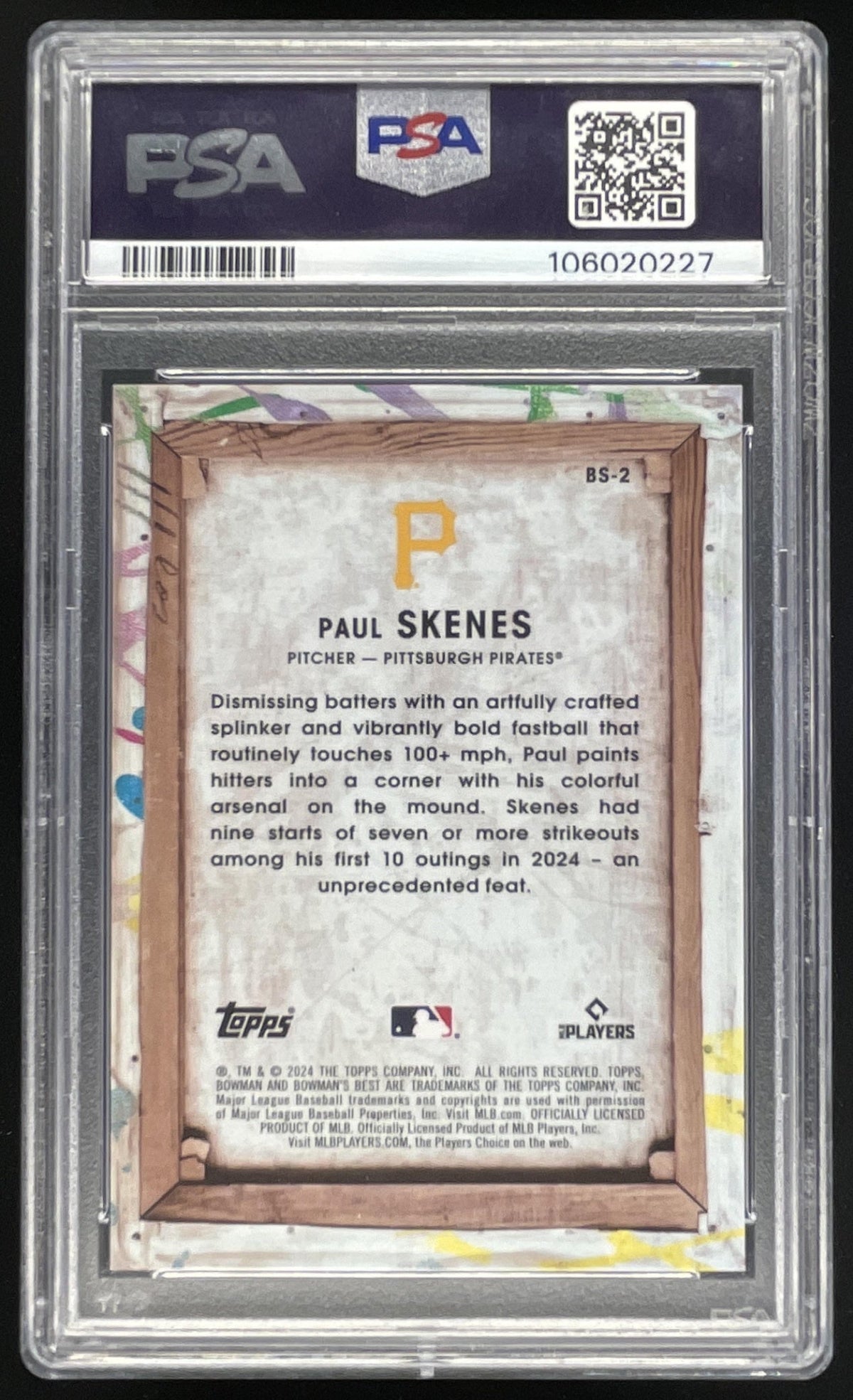2024 Bowman Bowman's Best Bowman Showpieces #BS-2 Paul Skenes RC PSA 9 product image 2, provided for visual reference and