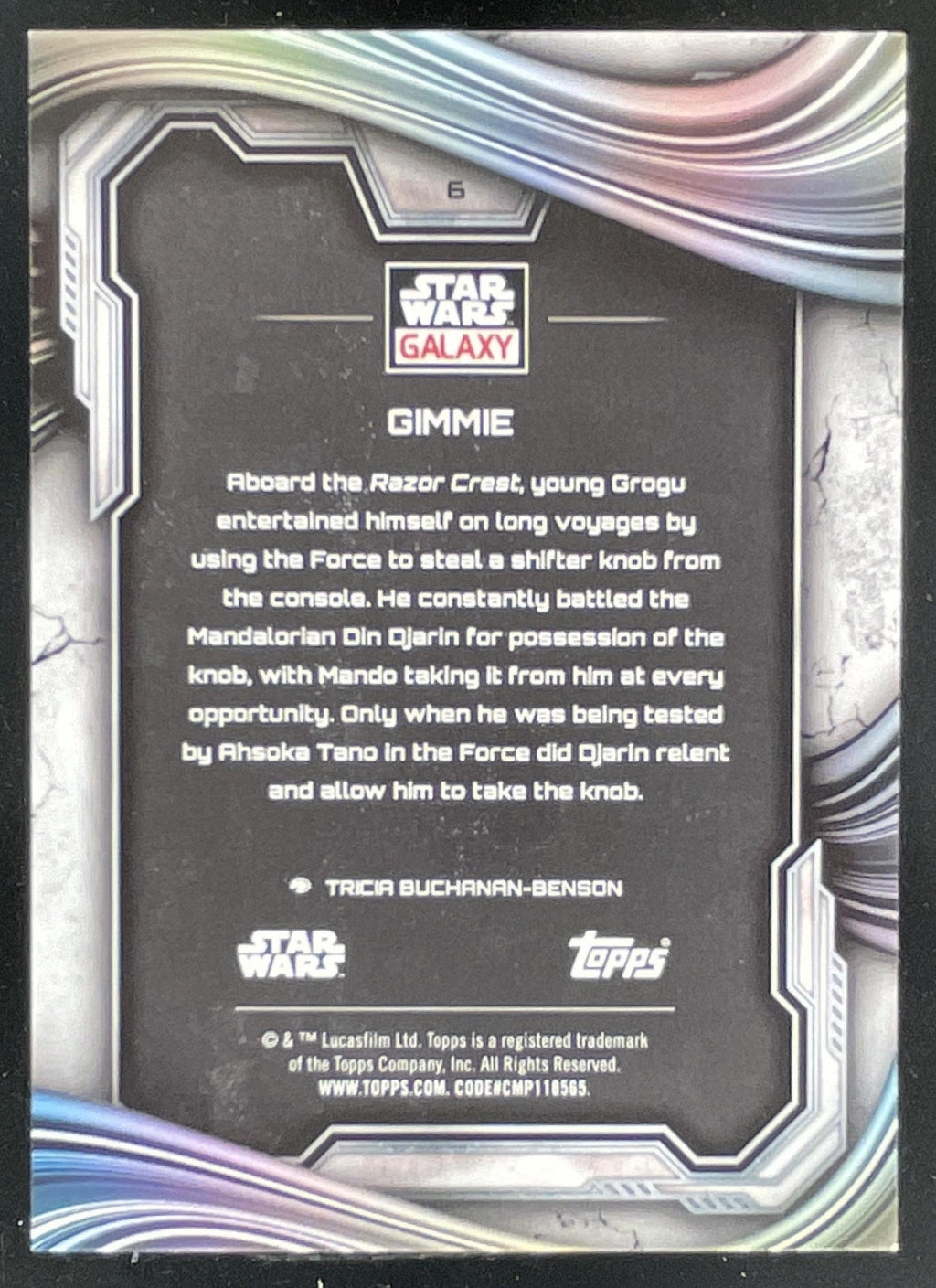 2025 Topps Chrome Star Wars Galaxy Mini-Diamond Refractor #6 Gimmie product image 2, provided for visual reference and