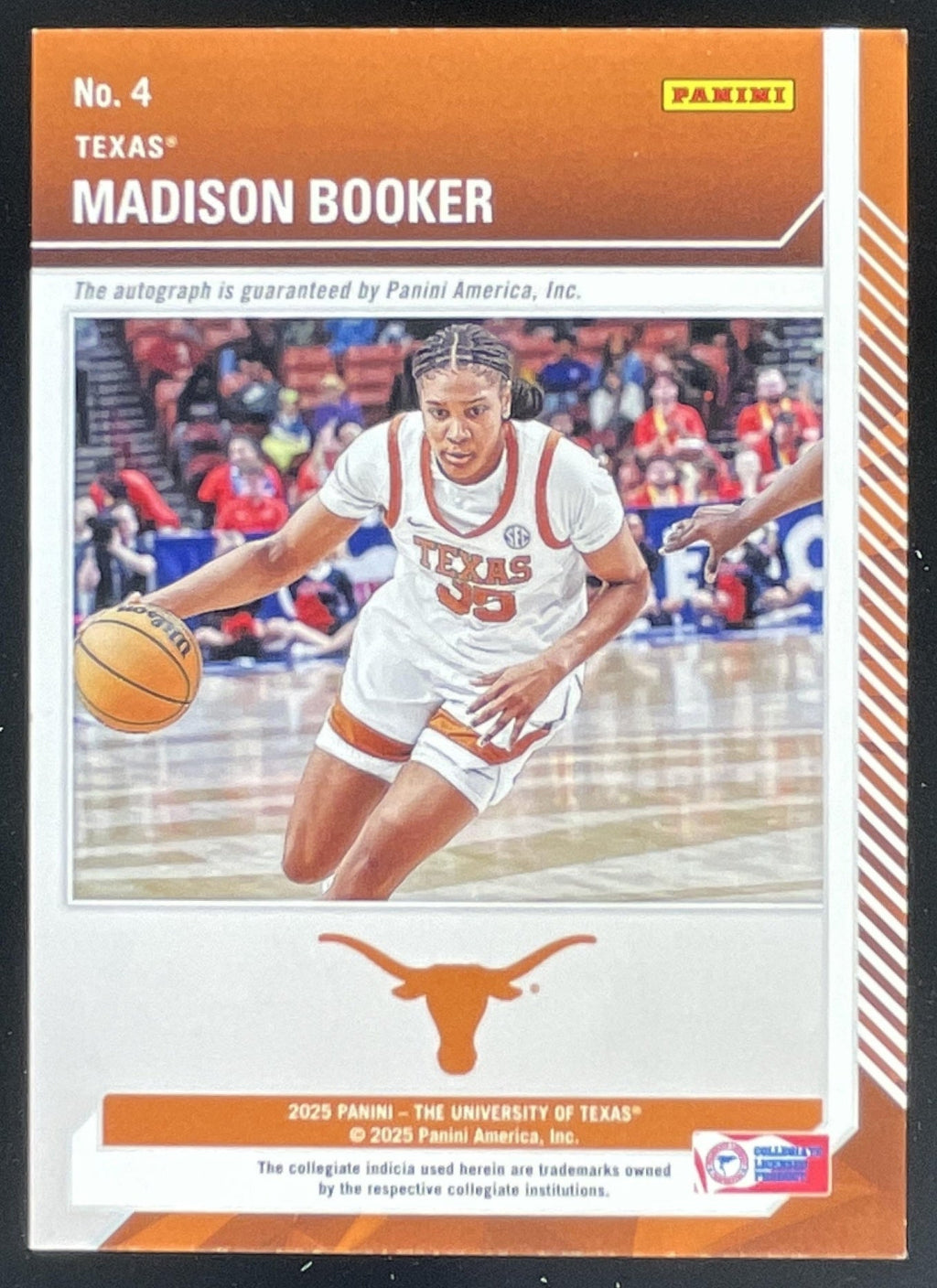 2025 NIL University of Texas Color Lightning Spokes Pink Madison Booker Auto /99 product image 2, provided for visual