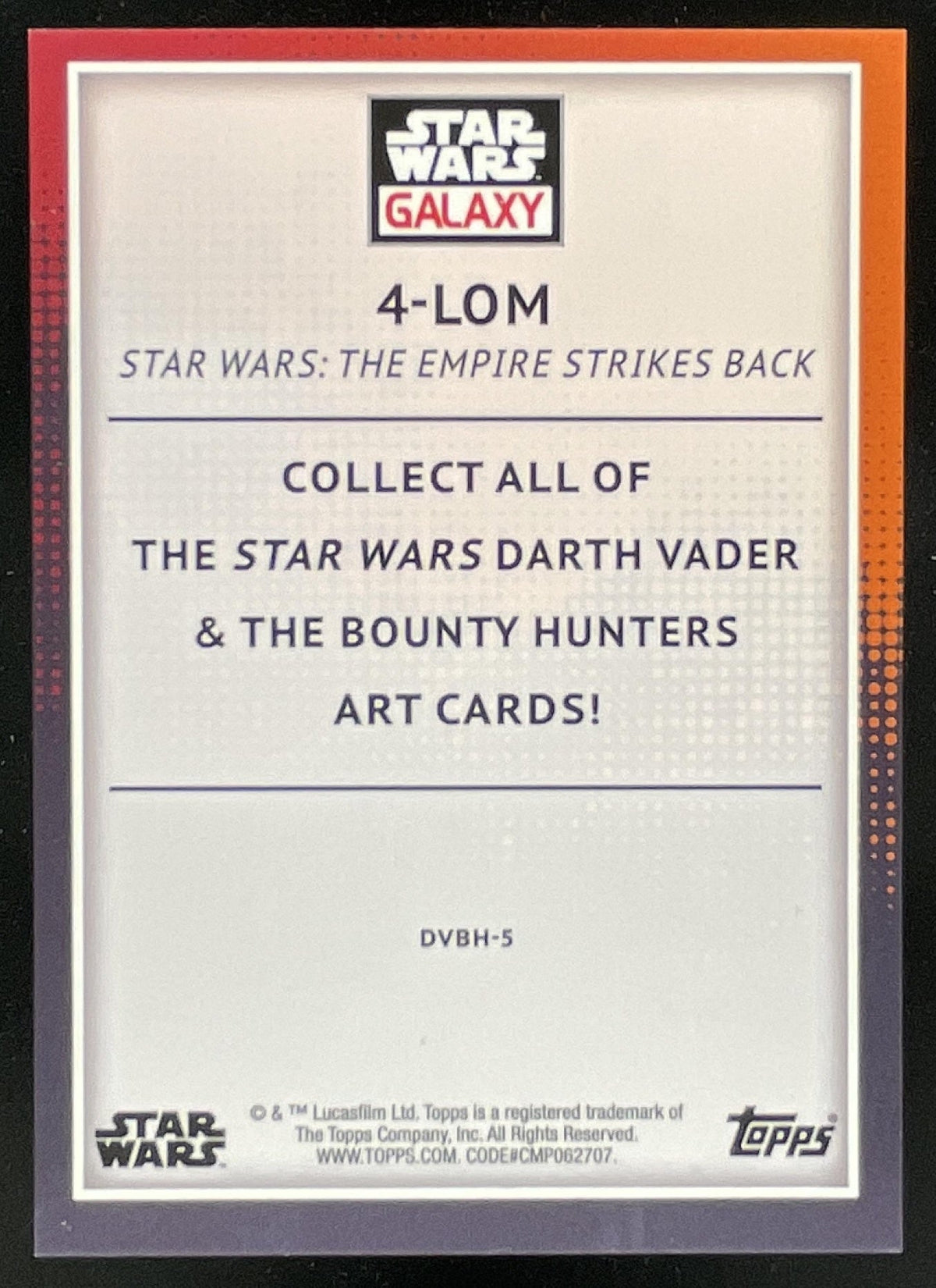 2023 Topps Chrome Star Wars Galaxy Darth Vader's Atomic Empire Strikes Back /150 product image 2, provided for visual