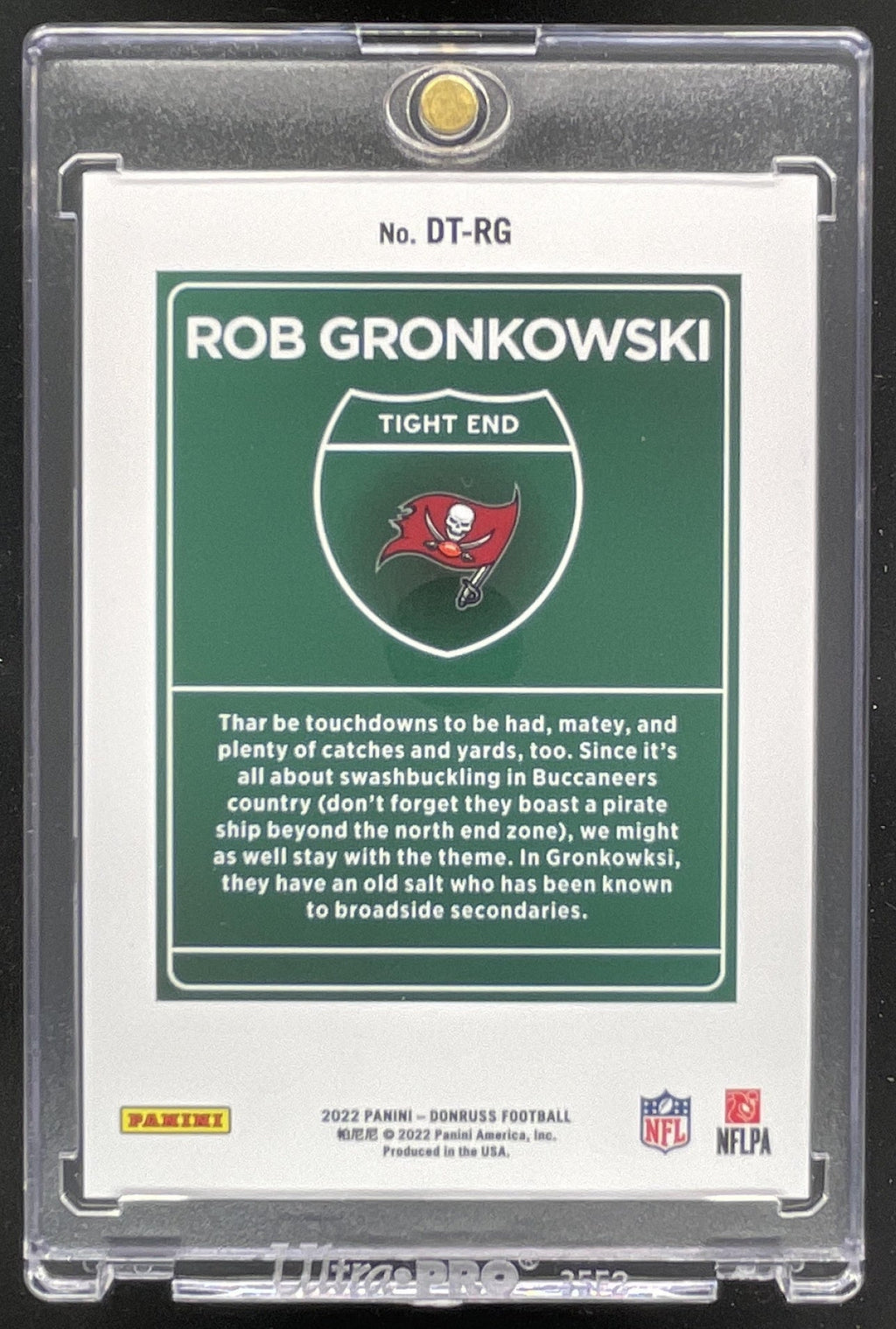 2022 Panini Donruss Downtown! SSP #DT-RG Rob Gronkowski product image 2, provided for visual reference and product detail
