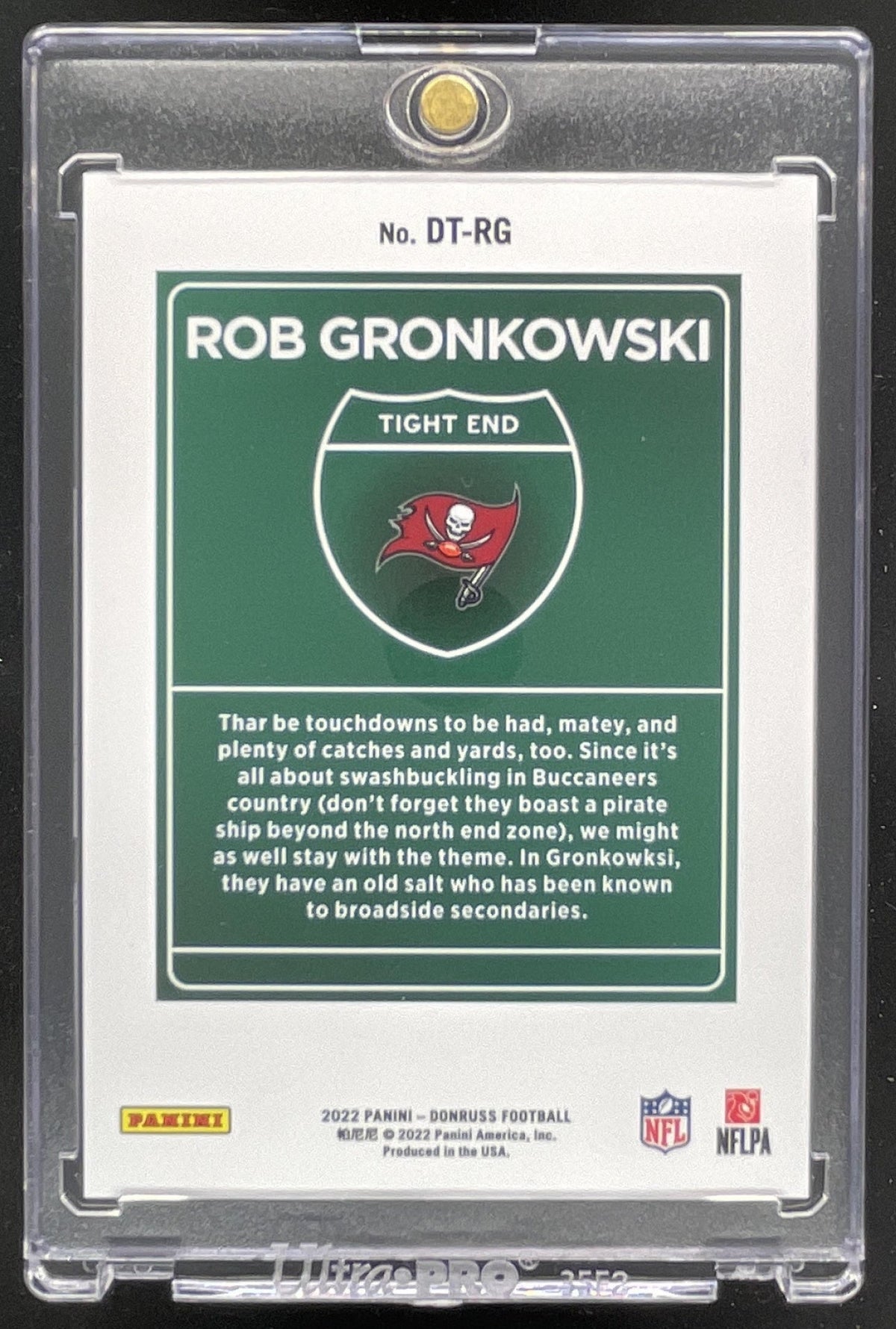 2022 Panini Donruss Downtown! SSP #DT-RG Rob Gronkowski product image 2, provided for visual reference and product detail