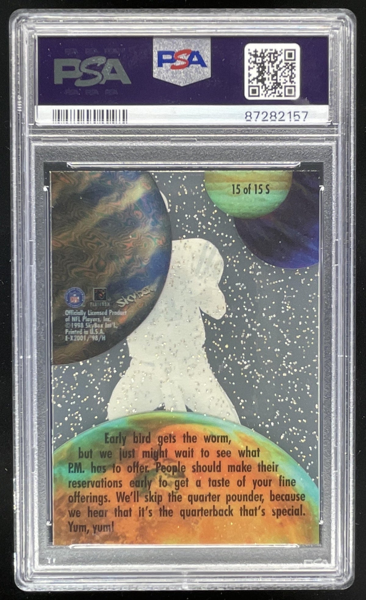 1998 Skybox E-X2001 Star Date 2001 #15S Peyton Manning RC PSA 10 product image 2, provided for visual reference and product