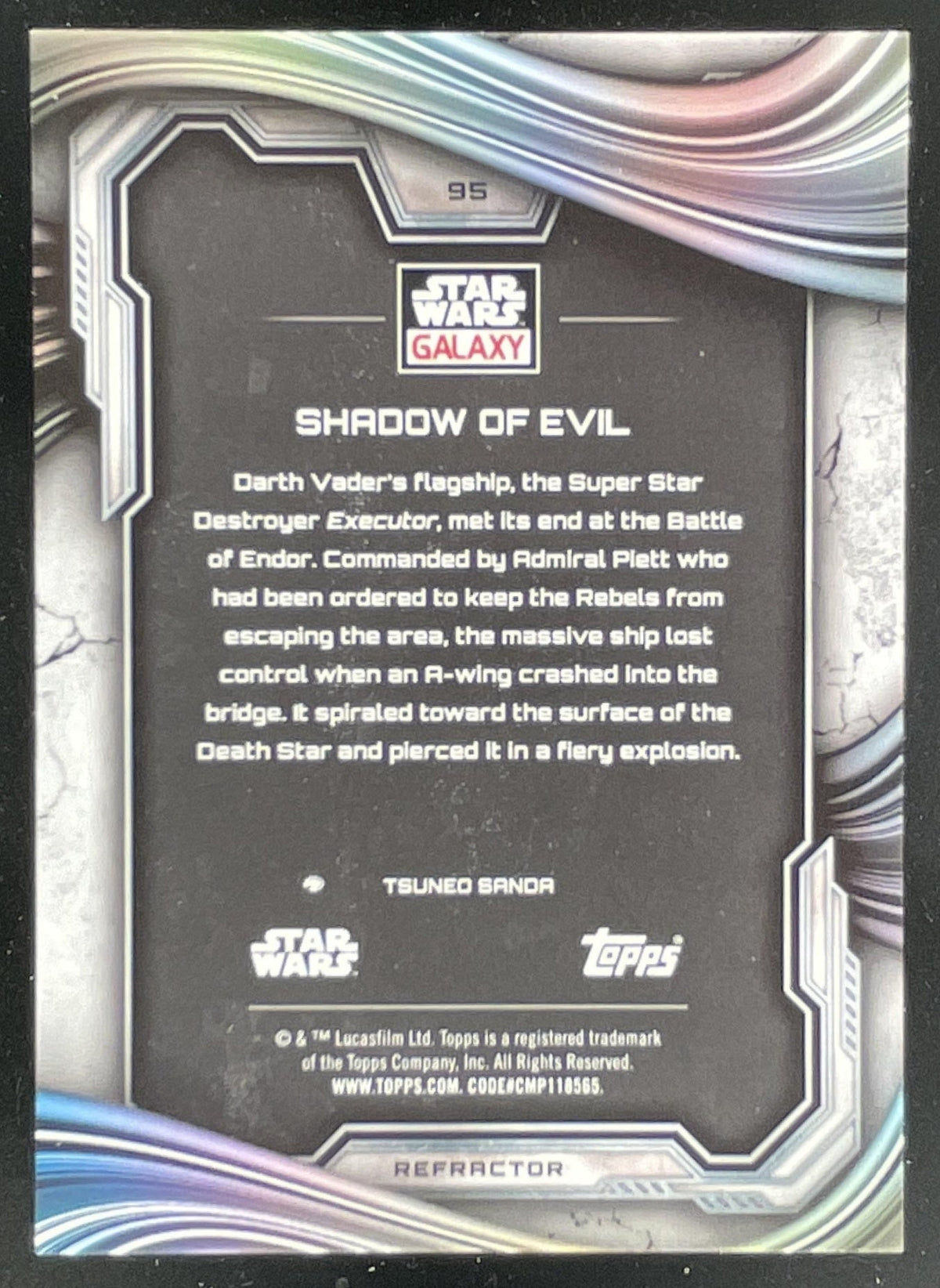 2025 Topps Chrome Star Wars Galaxy #95 Shadow of Evil product image 2, provided for visual reference and product detail
