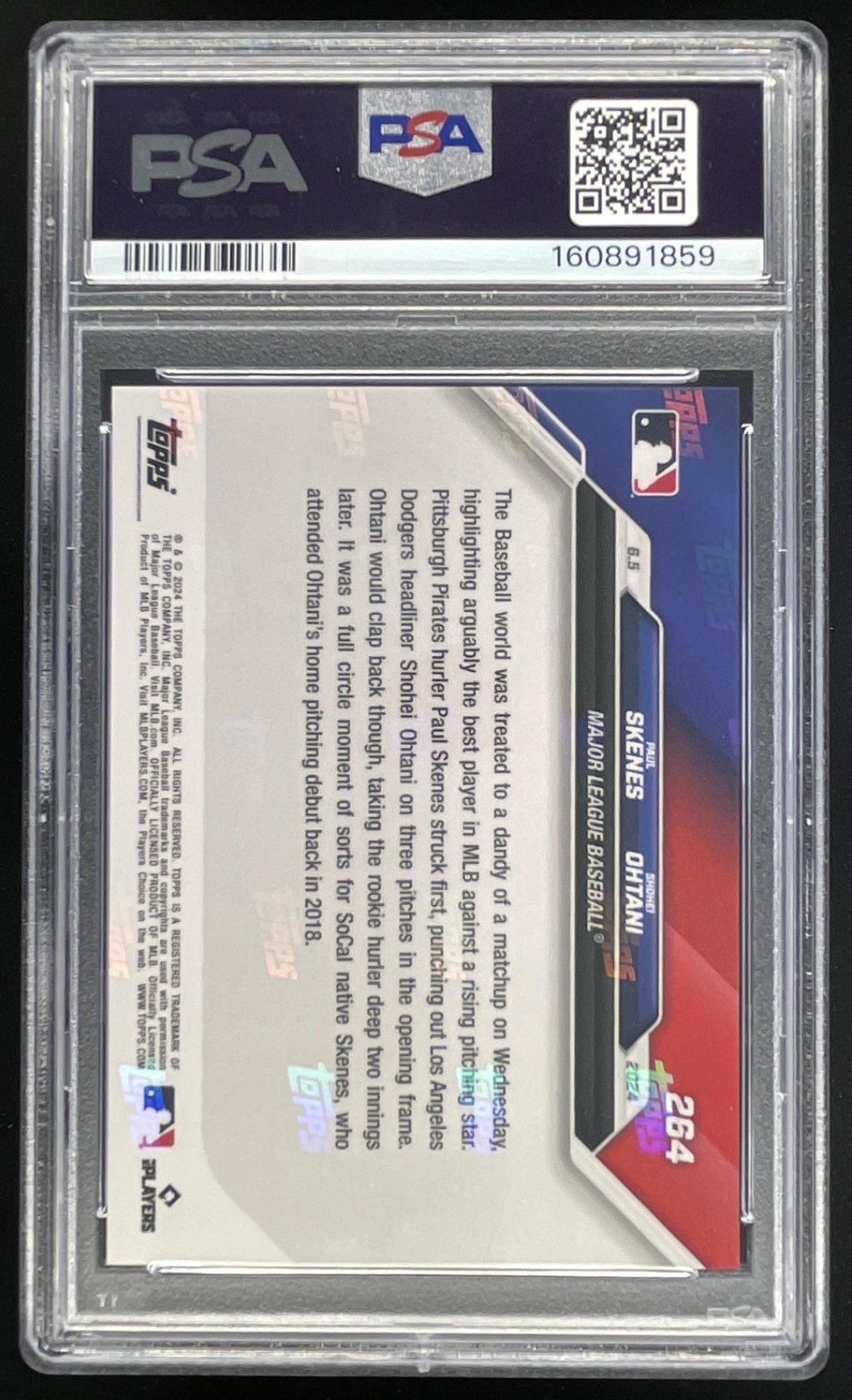 2024 Topps Now #264 Paul Skenes Shohei Ohtani PSA 10 product image 2, provided for visual reference and product detail review