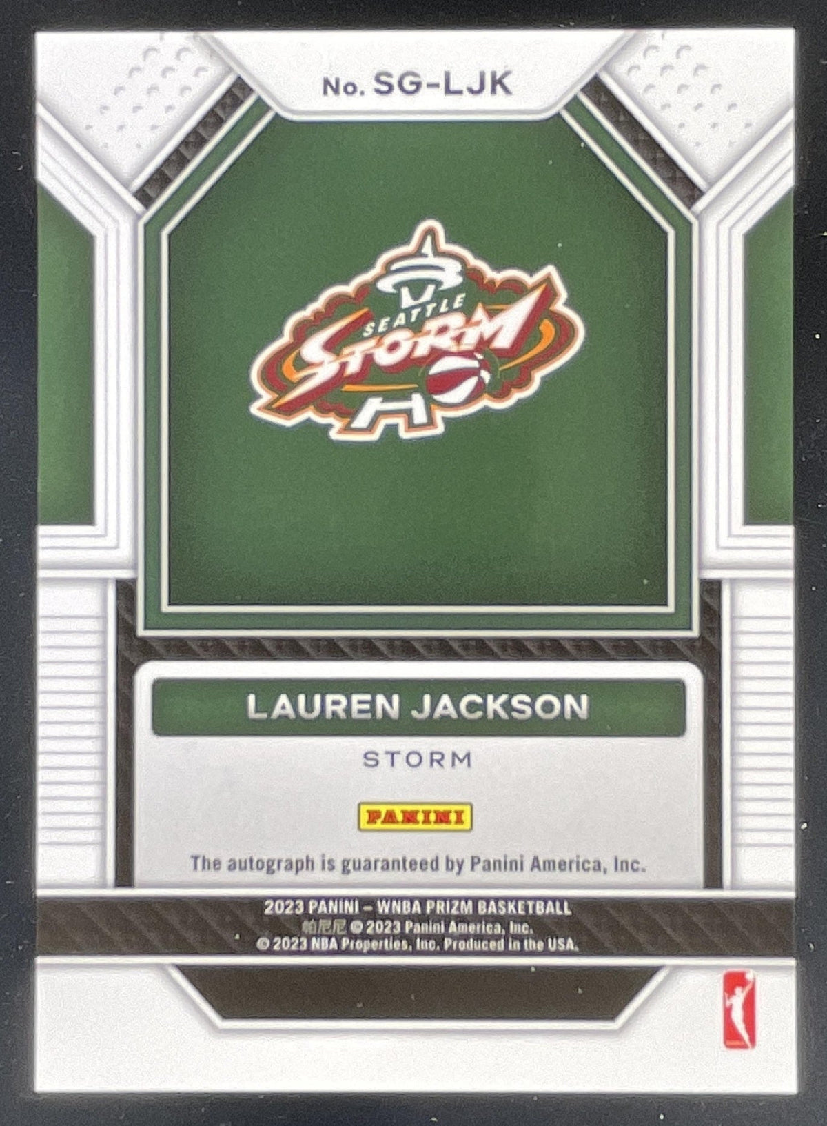 2023-24 Panini Prizm WNBA Signatures #SG-LJK Lauren Jackson Auto product image 2, provided for visual reference and product