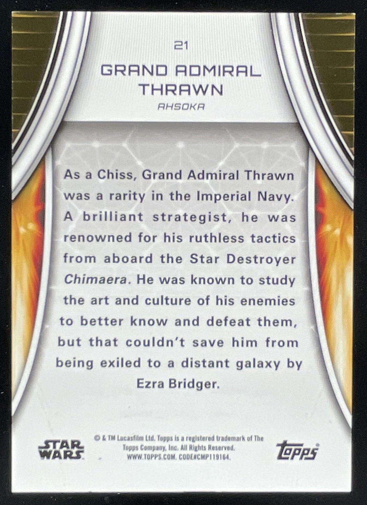 2025 Topps Star Wars Masterwork Green #21 Grand Admiral Thrawn /99 product image 2, provided for visual reference and