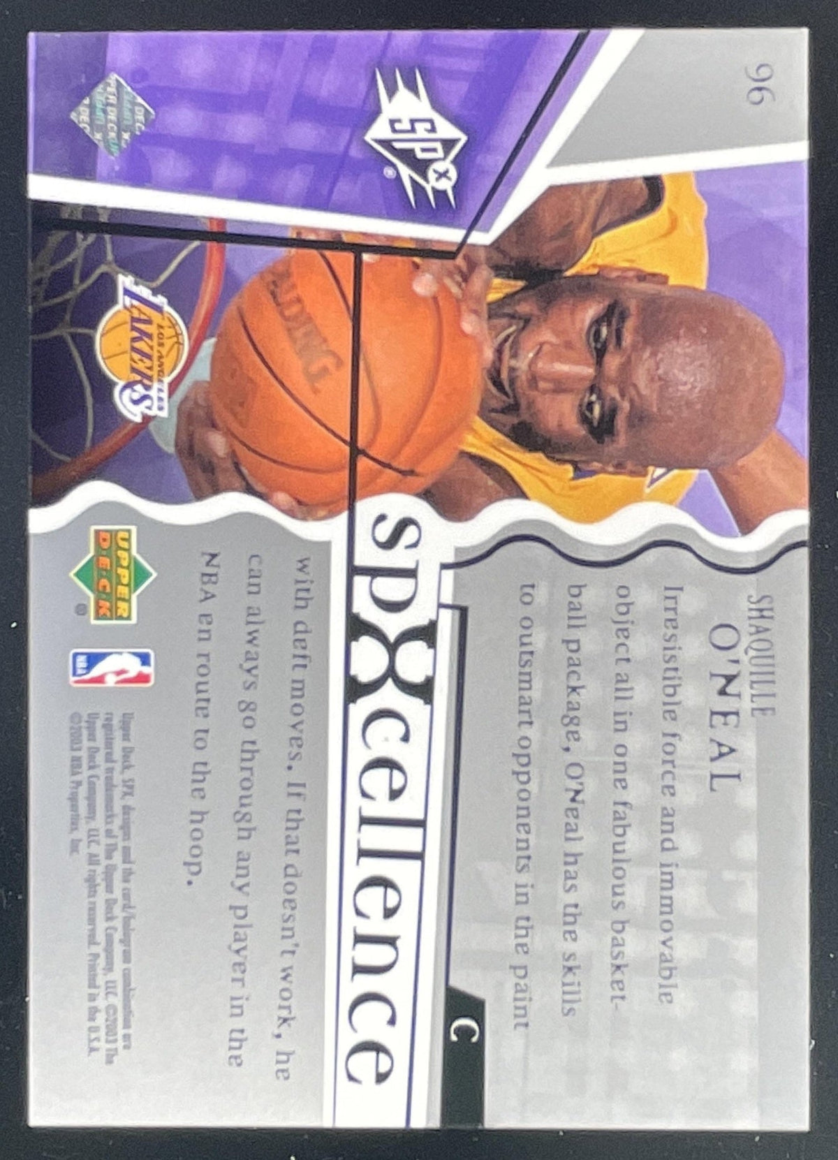 2003-04 SPx #96 Shaquille O'Neal /3999 product image 2, provided for visual reference and product detail review