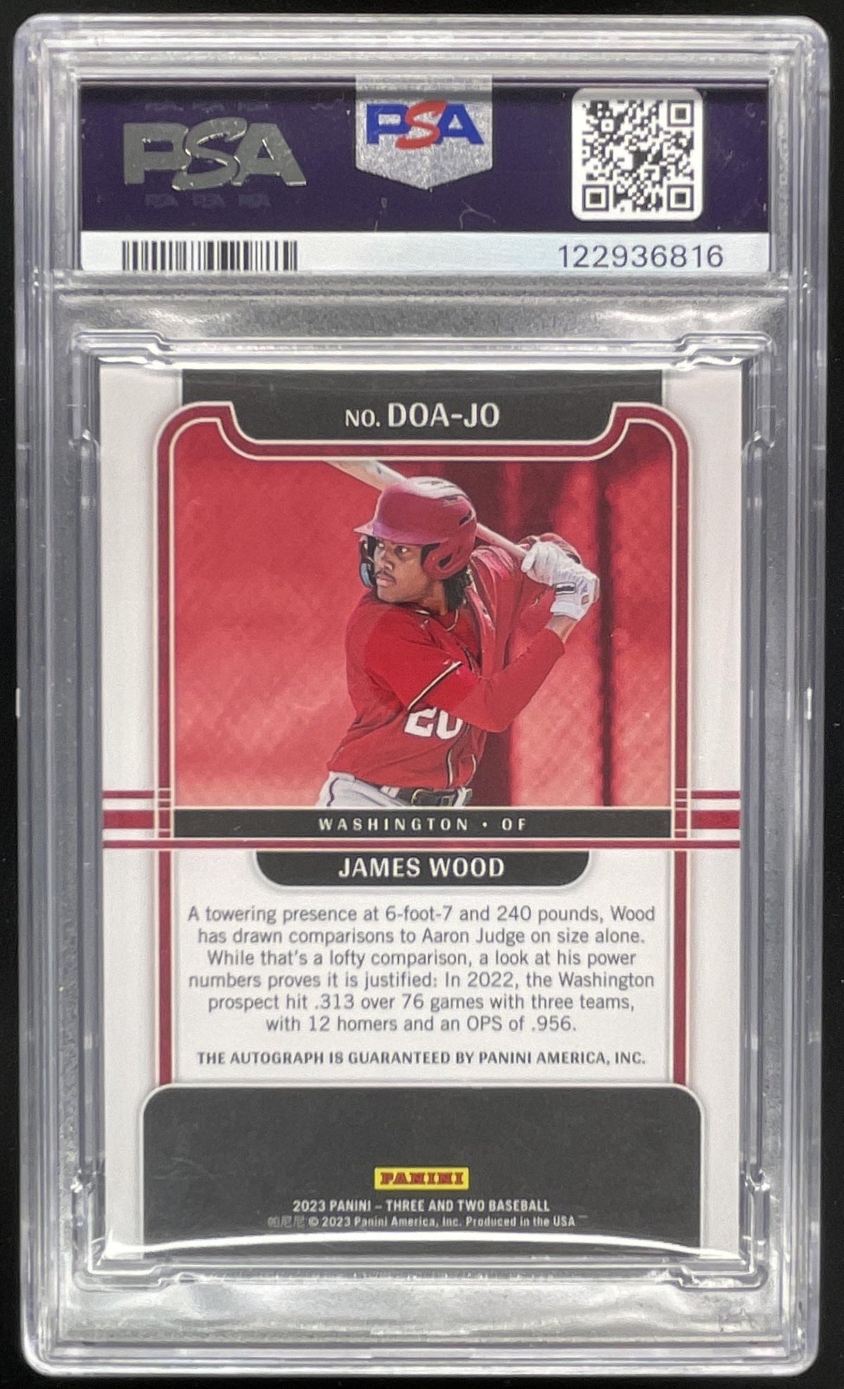 2023 Three and Two Day One Holo Platinum Blue #DOA-JO James Wood Auto 1/1 PSA 10 product image 2, provided for visual