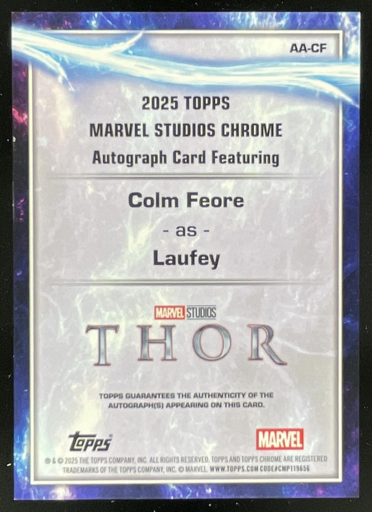 2025 Topps Chrome Marvel Studios Autograph #AA-CF Colm Feore as Laufey Auto product image 2, provided for visual reference