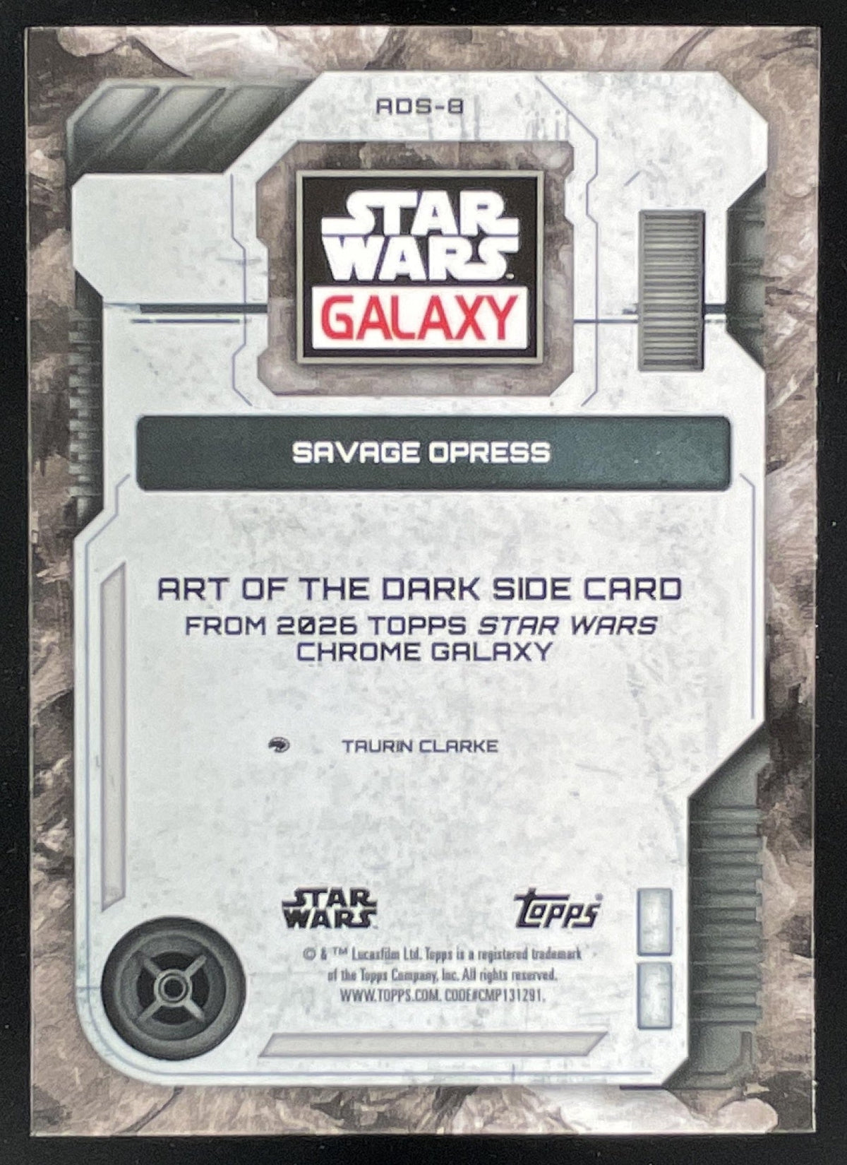 2026 Topps Chrome Star Wars Galaxy Art of the Dark Side #ADS-8 Savage Opress product image 2, provided for visual reference