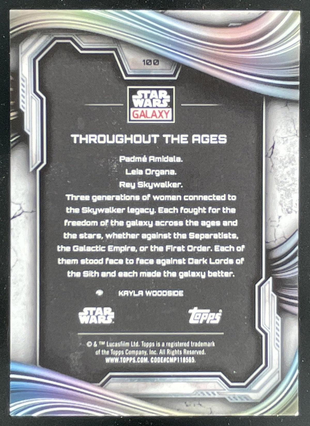 2025 Topps Chrome Star Wars Galaxy Mini-Diamond #100 Throughout the Ages product image 2, provided for visual reference and