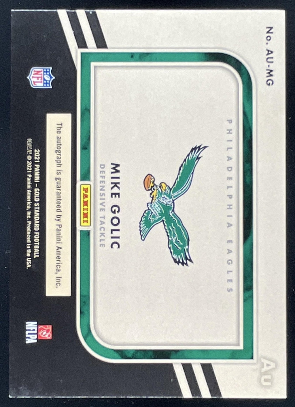 2021 Panini Gold Standard AU Platinum #AU-MG Mike Golic Autograph Auto /10 product image 2, provided for visual reference