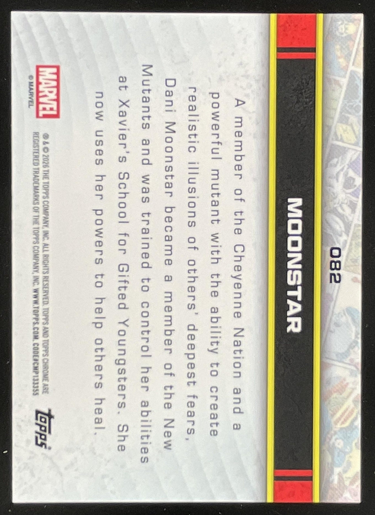 2026 Topps Chrome Marvel Comics Human Torch Refractor #082 Moonstar /39 product image 2, provided for visual reference and