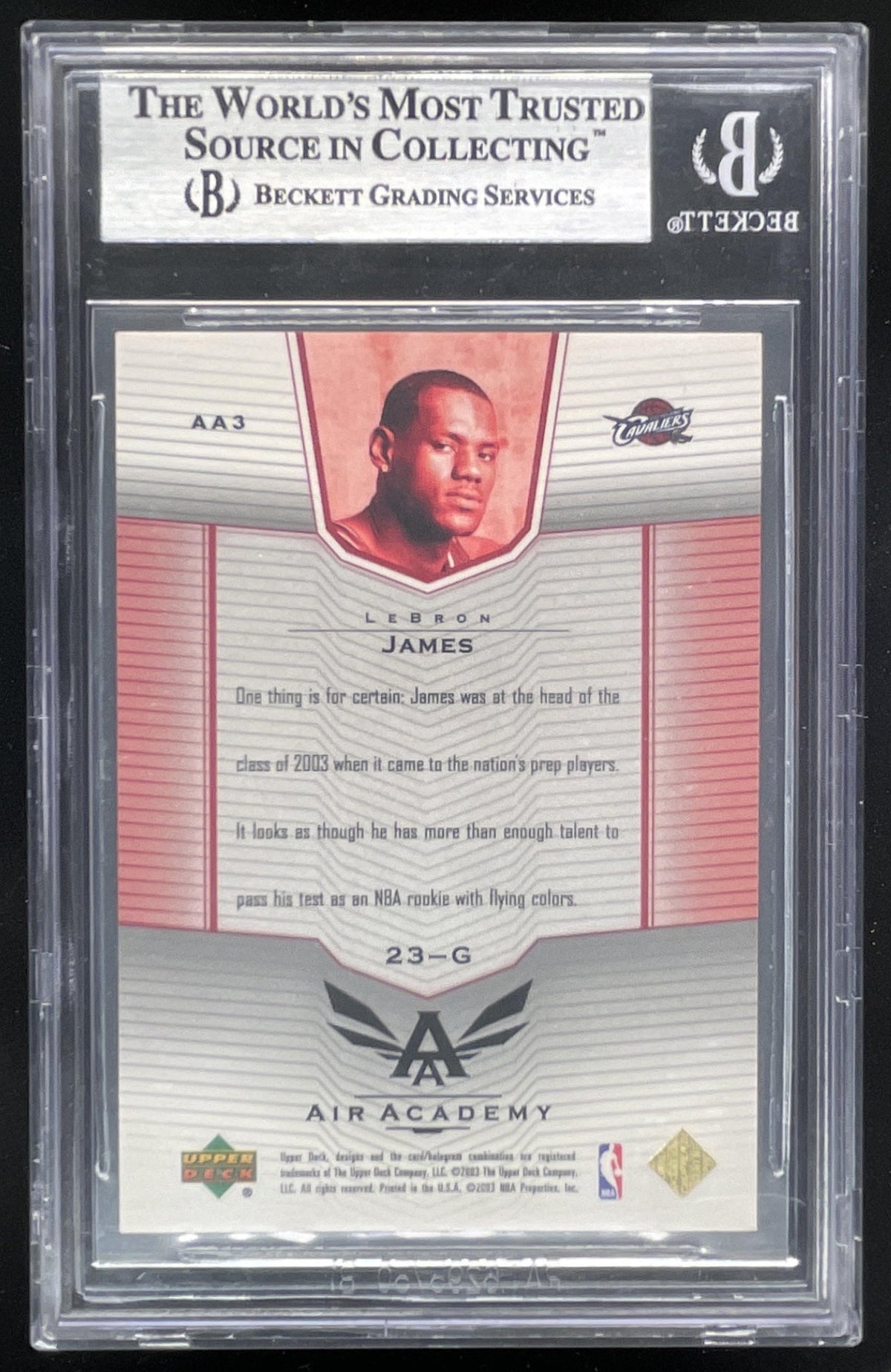 2003-04 Upper Deck Air Academy #AA3 LeBron James RC BGS 8.5 product image 2, provided for visual reference and product