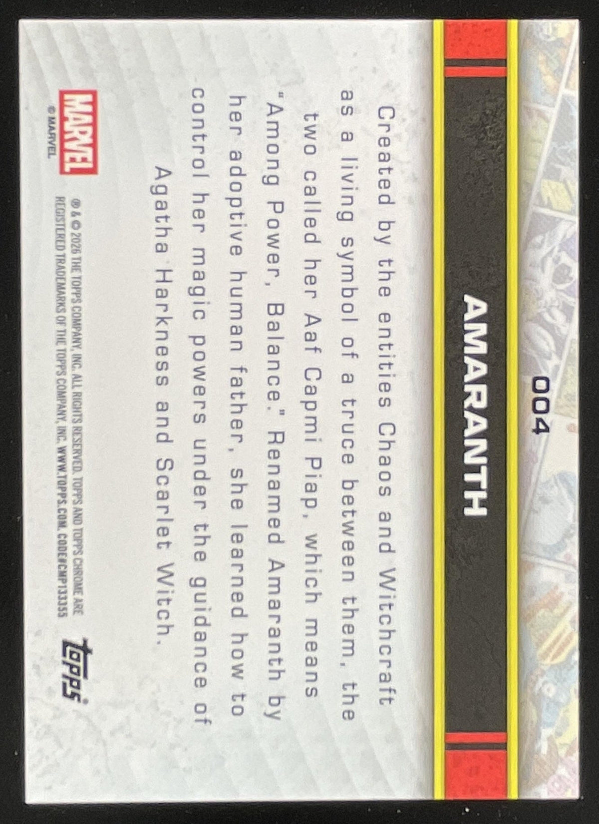 2026 Topps Chrome Marvel Comics Dazzler's Rhythm Refractor #004 Amaranth /80 product image 2, provided for visual reference