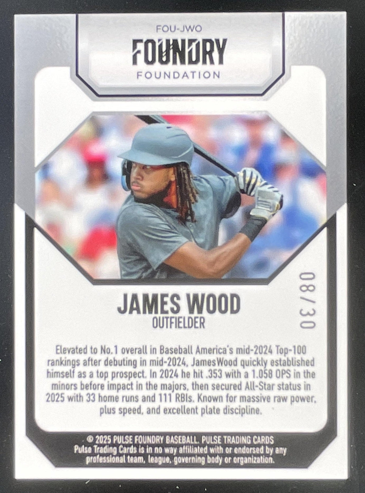 2025 Pulse Foundry Baseball James Wood Green Foundation /30 #FOU-JWO product image 2, provided for visual reference and