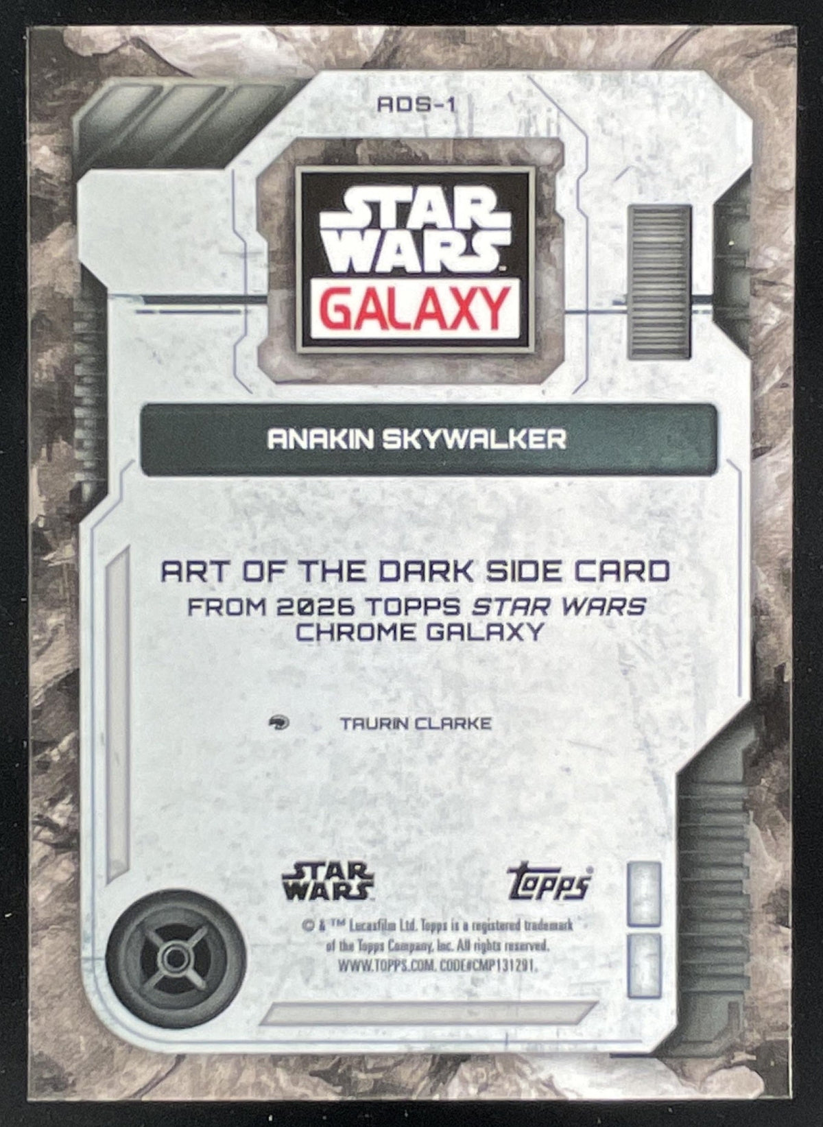 2026 Topps Chrome Star Wars Galaxy Art of the Dark Side #ADS-1 Anakin Skywalker product image 2, provided for visual