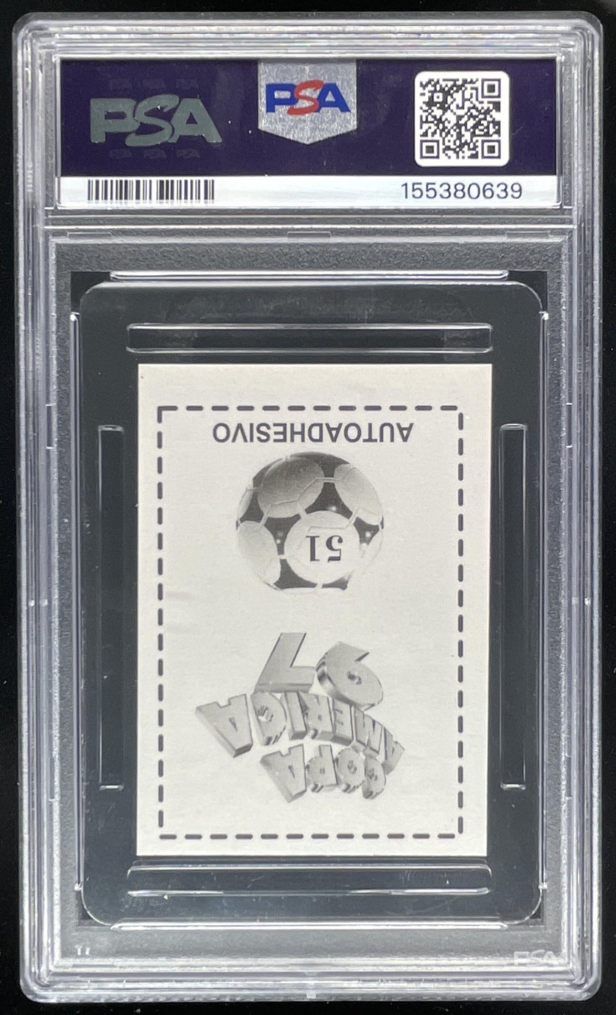 1997 Navarrete Ronaldo Copa America Sticker #51 PSA 6 product image 2, provided for visual reference and product detail