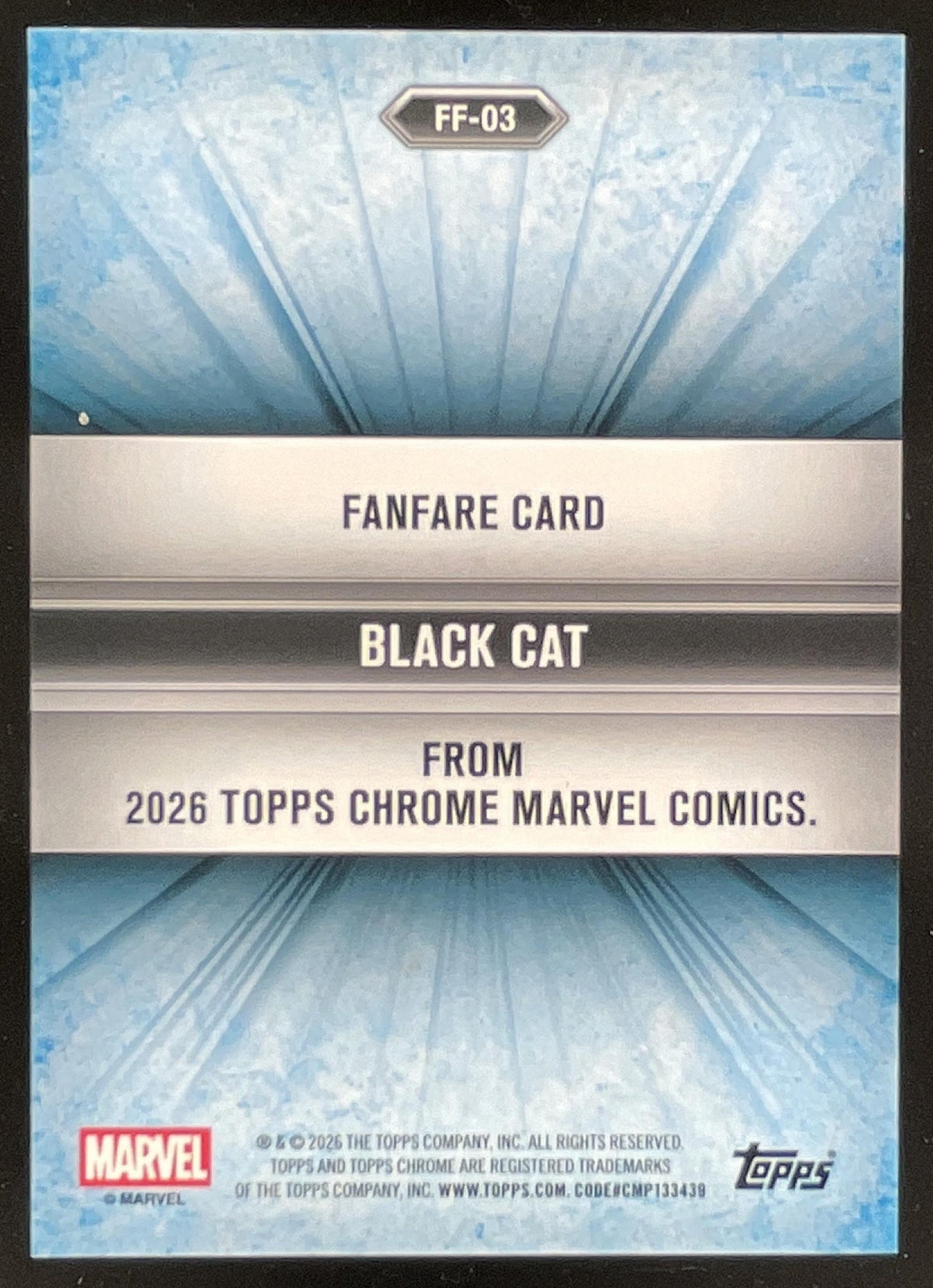 2026 Topps Chrome Marvel Comics Fanfare #FF-03 Black Cat product image 2, provided for visual reference and product detail