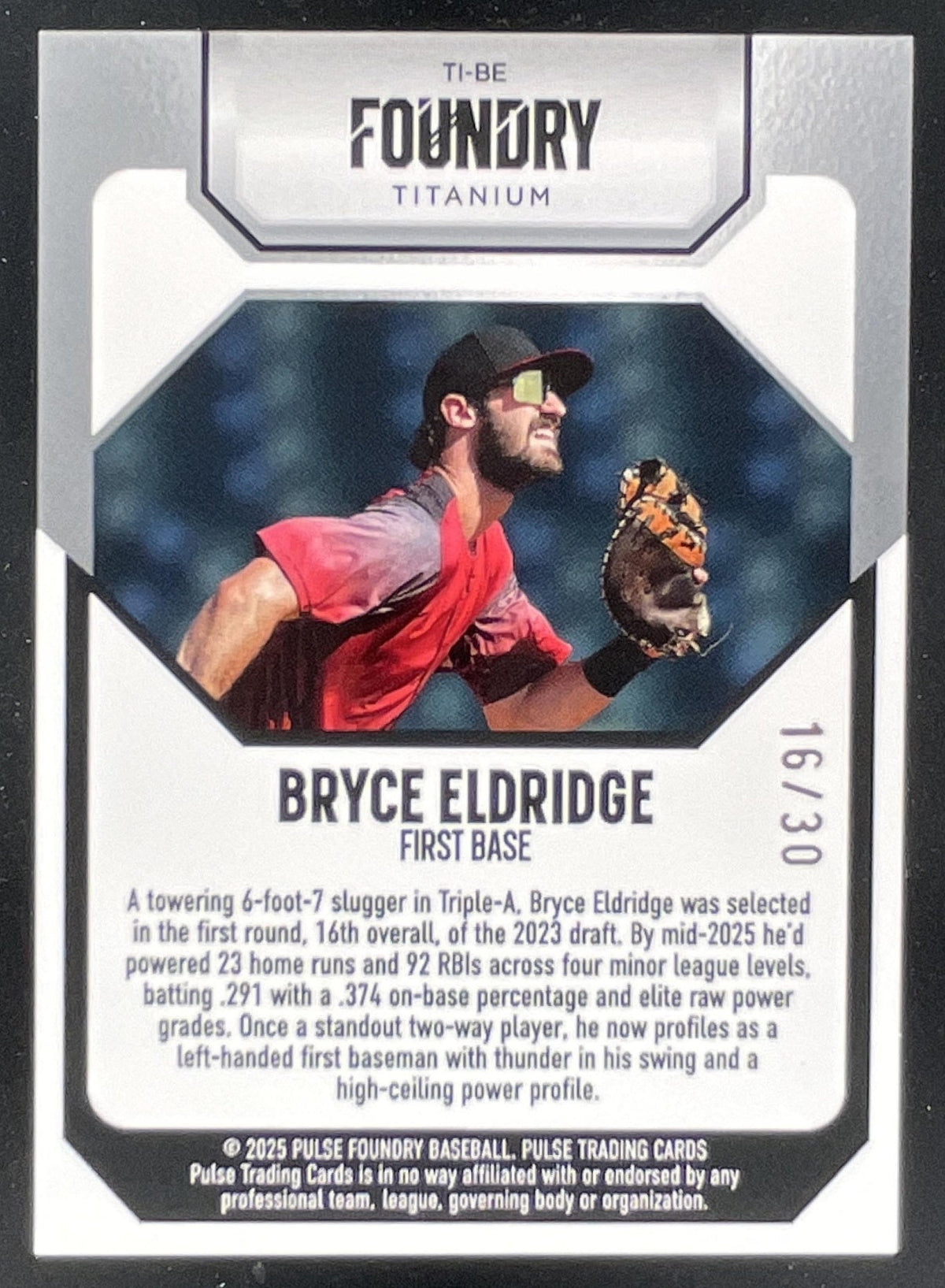 2025 Pulse Foundry Bryce Eldridge Green Titanium #TI-BE /30 product image 2, provided for visual reference and product
