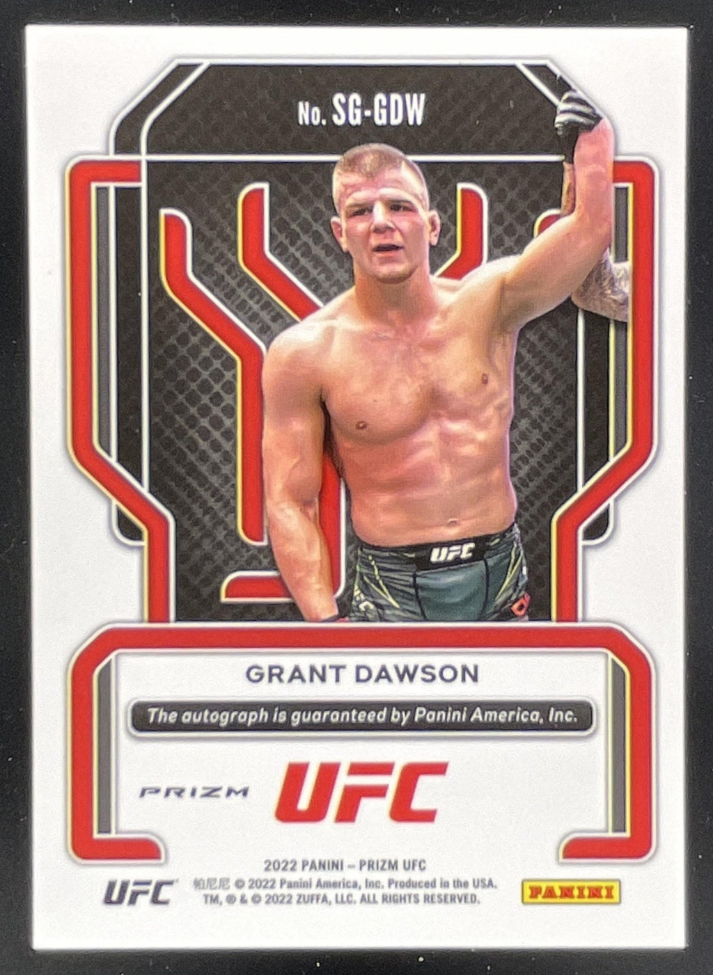 2022 Panini Prizm UFC Signatures Silver Prizm #SG-GDW Grant Dawson RC Auto product image 2, provided for visual reference