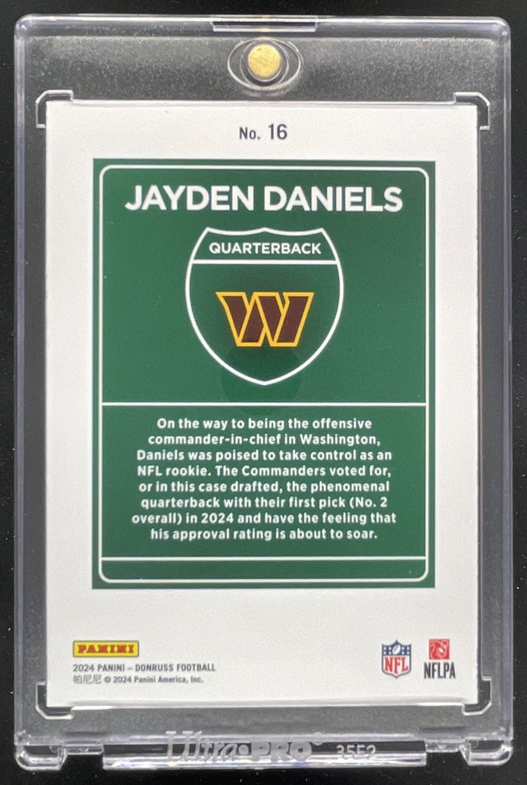 2024 Panini Donruss Downtown! SSP #16 Jayden Daniels RC product image 2, provided for visual reference and product detail