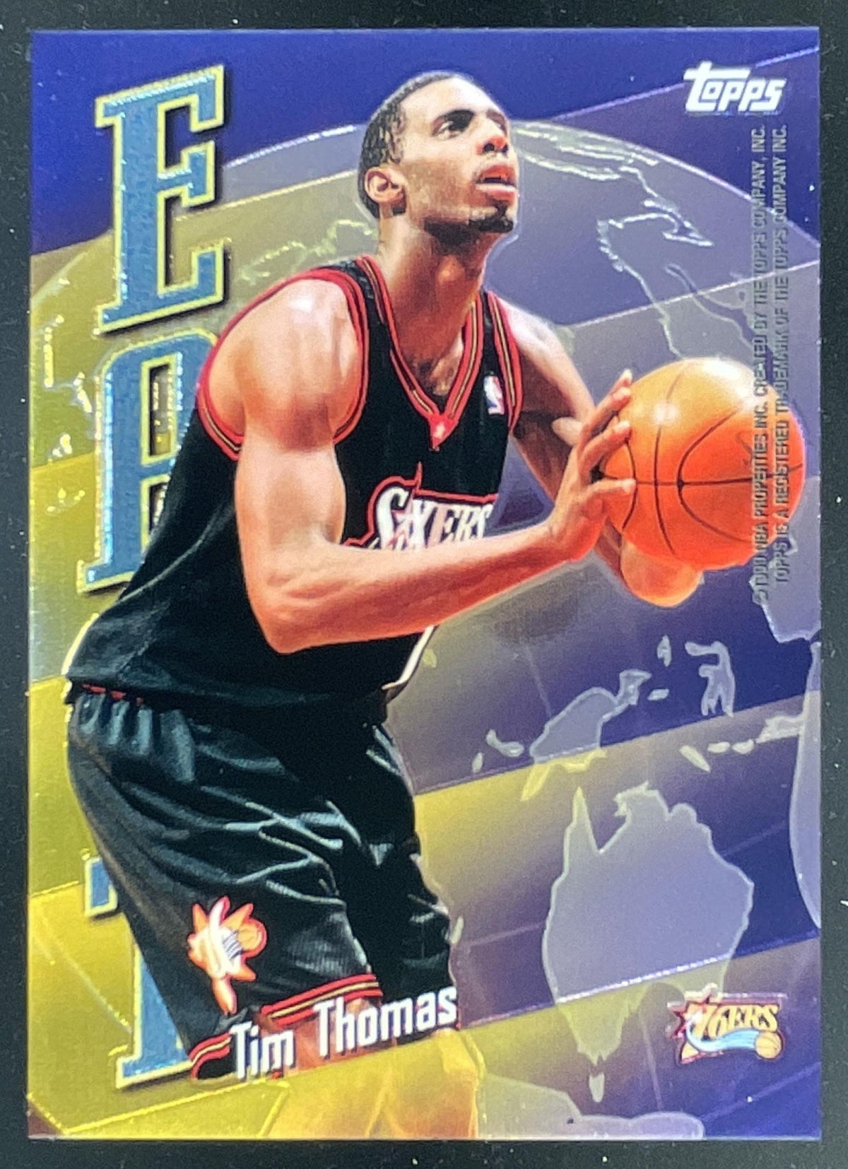 1998-99 Topps East/West #EW18 Tim Thomas Antonio McDyess product image 2, provided for visual reference and product detail