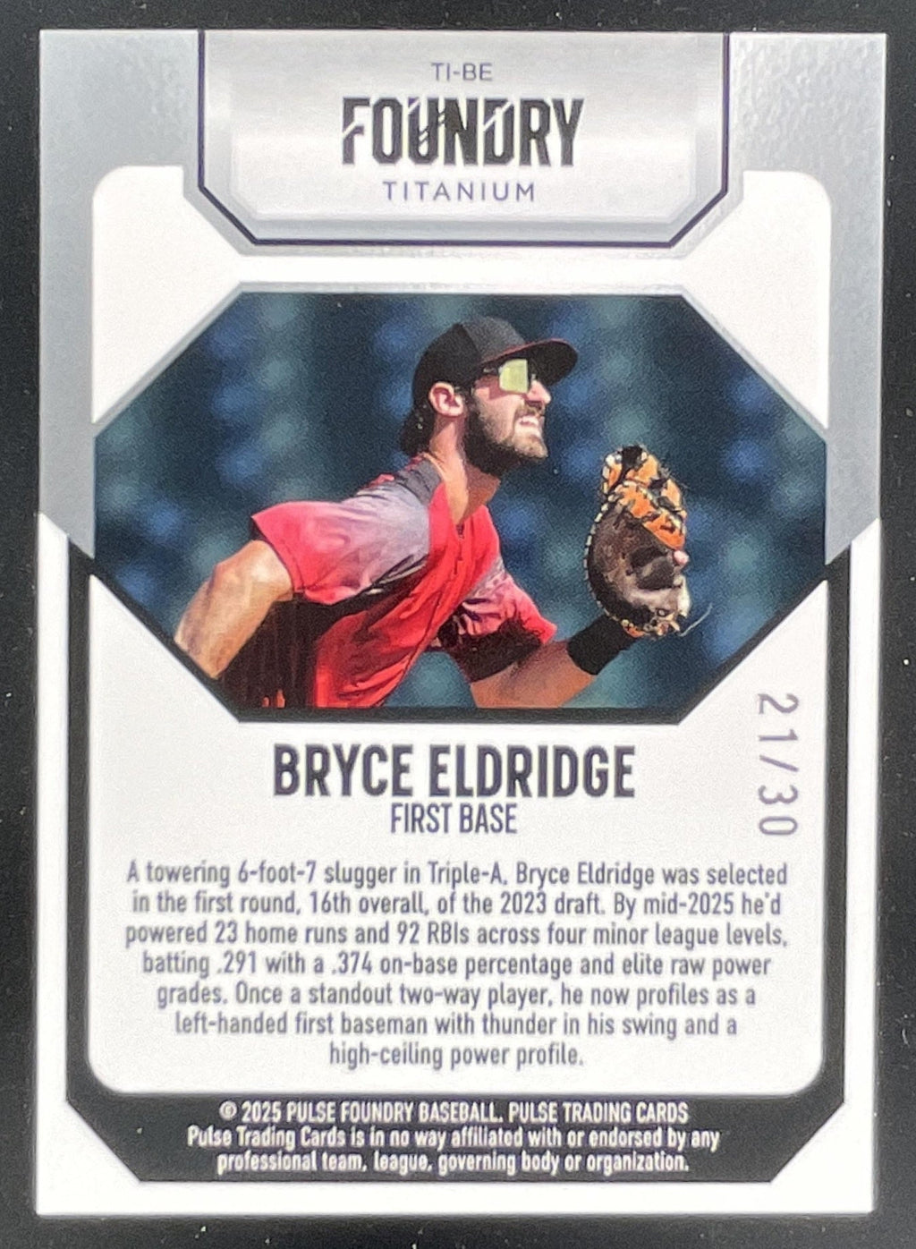 2025 Pulse Foundry Bryce Eldridge Green Titanium #TI-BE /30 product image 2, provided for visual reference and product