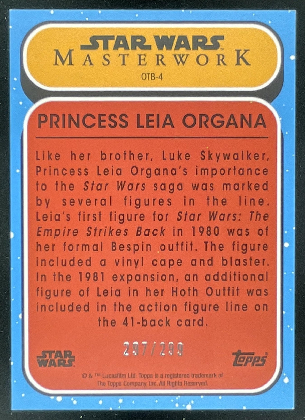 2021 Topps Star Wars Masterwork Out of the Box Rainbow Princess Leia Organa /299 product image 2, provided for visual