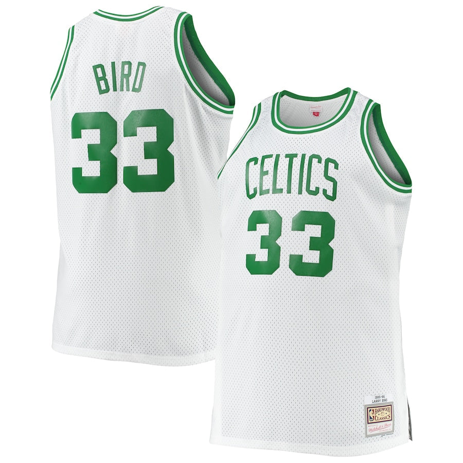 Larry Bird Boston Celtics NBA Mitchell & Ness Men White 1985-86 Hardwood Classics Swingman Jersey product image 1, provided