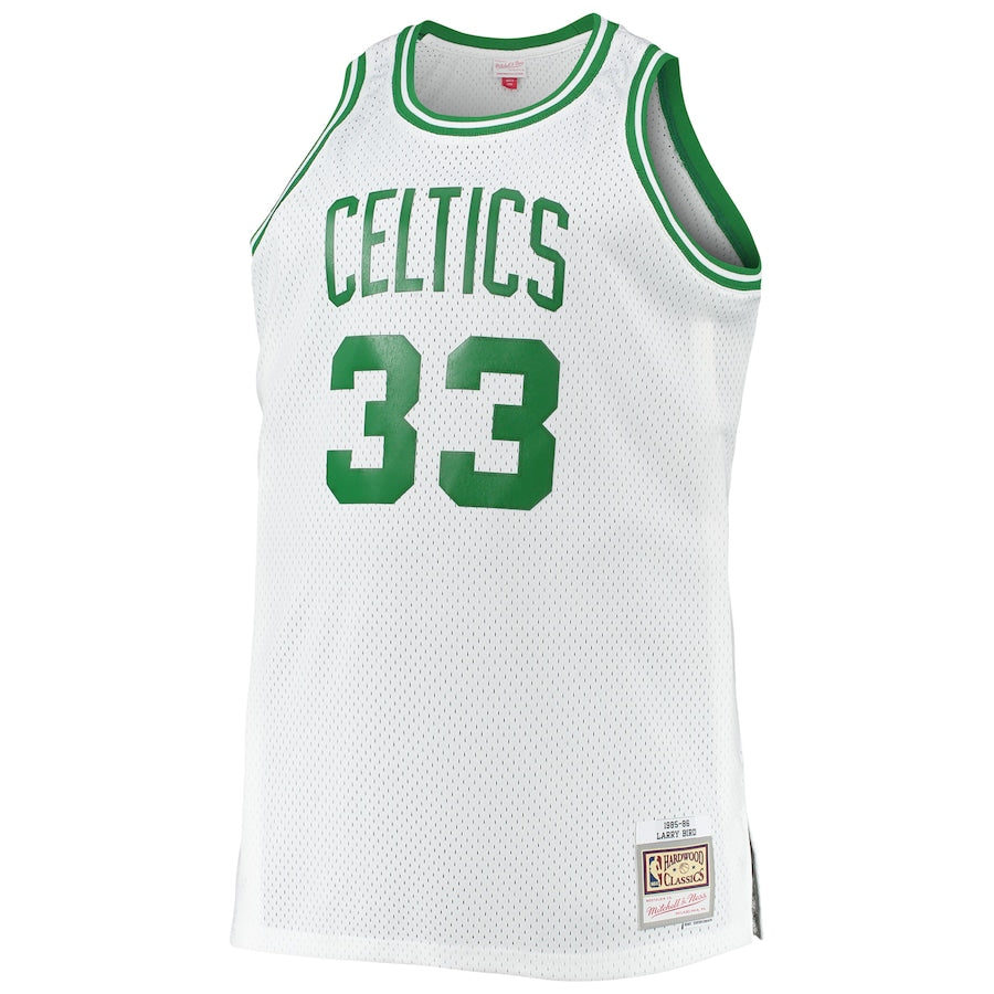 Larry Bird Boston Celtics NBA Mitchell & Ness Men White 1985-86 Hardwood Classics Swingman Jersey product image 3, provided