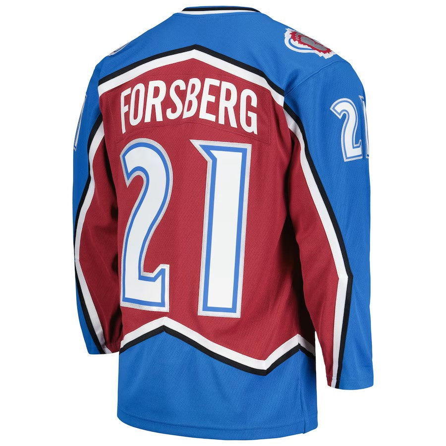 Peter Forsberg Colorado Avalanche NHL Mitchell & Ness Men Maroon 1995 Blue Line Authentic Jersey product image 3, provided